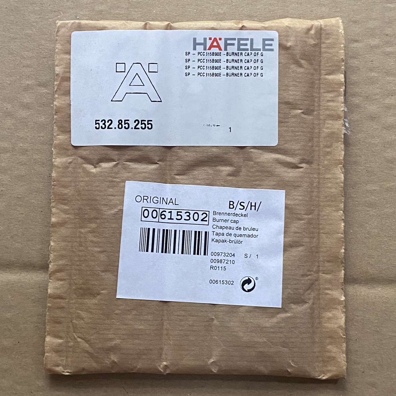 B90E-BURNER CAP OF GAS HOB 532.85.255