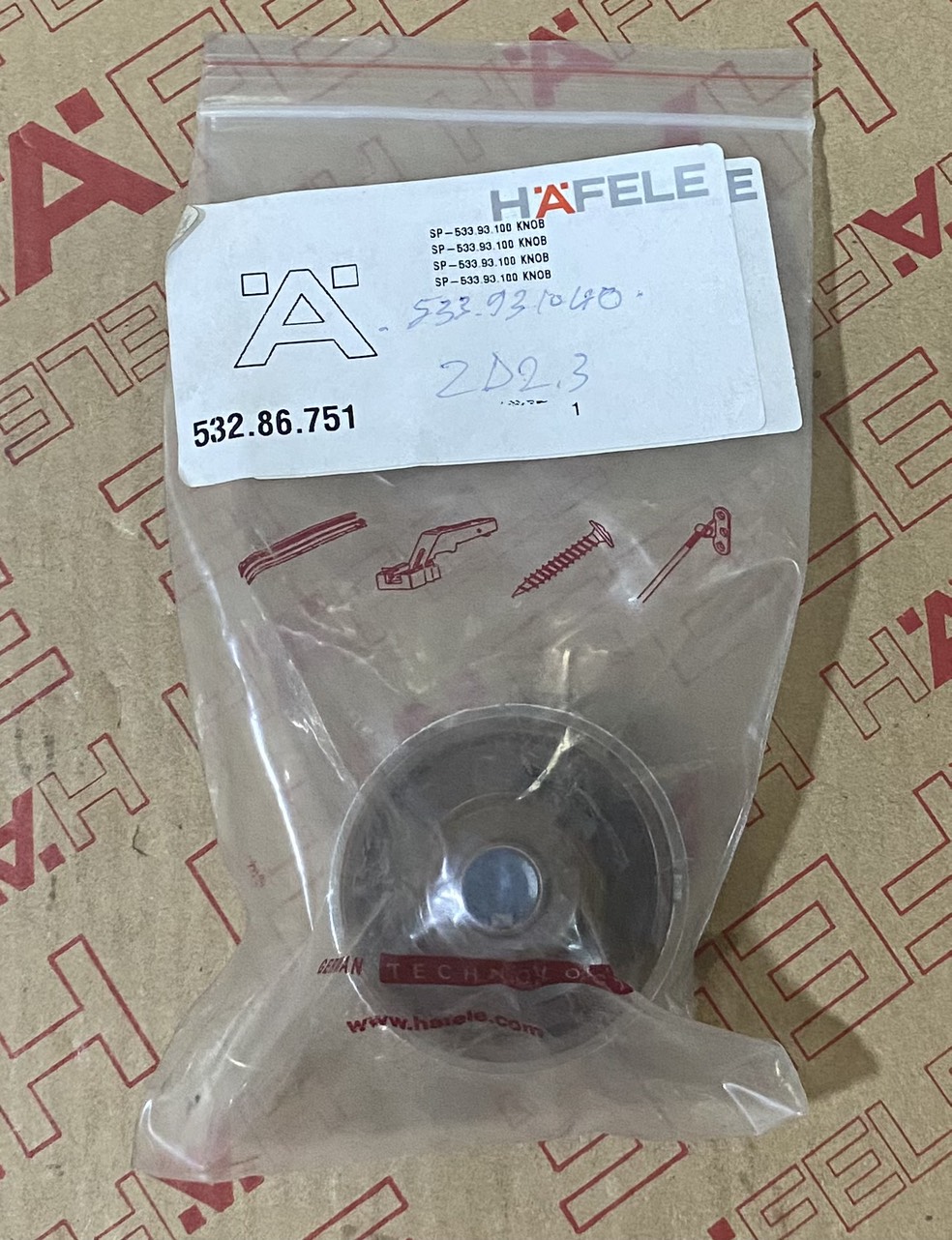 Nút vặn Máy Giặt Sấy Kết Hợp HWD-F60A Hafele 533.93.100(532.86.751)